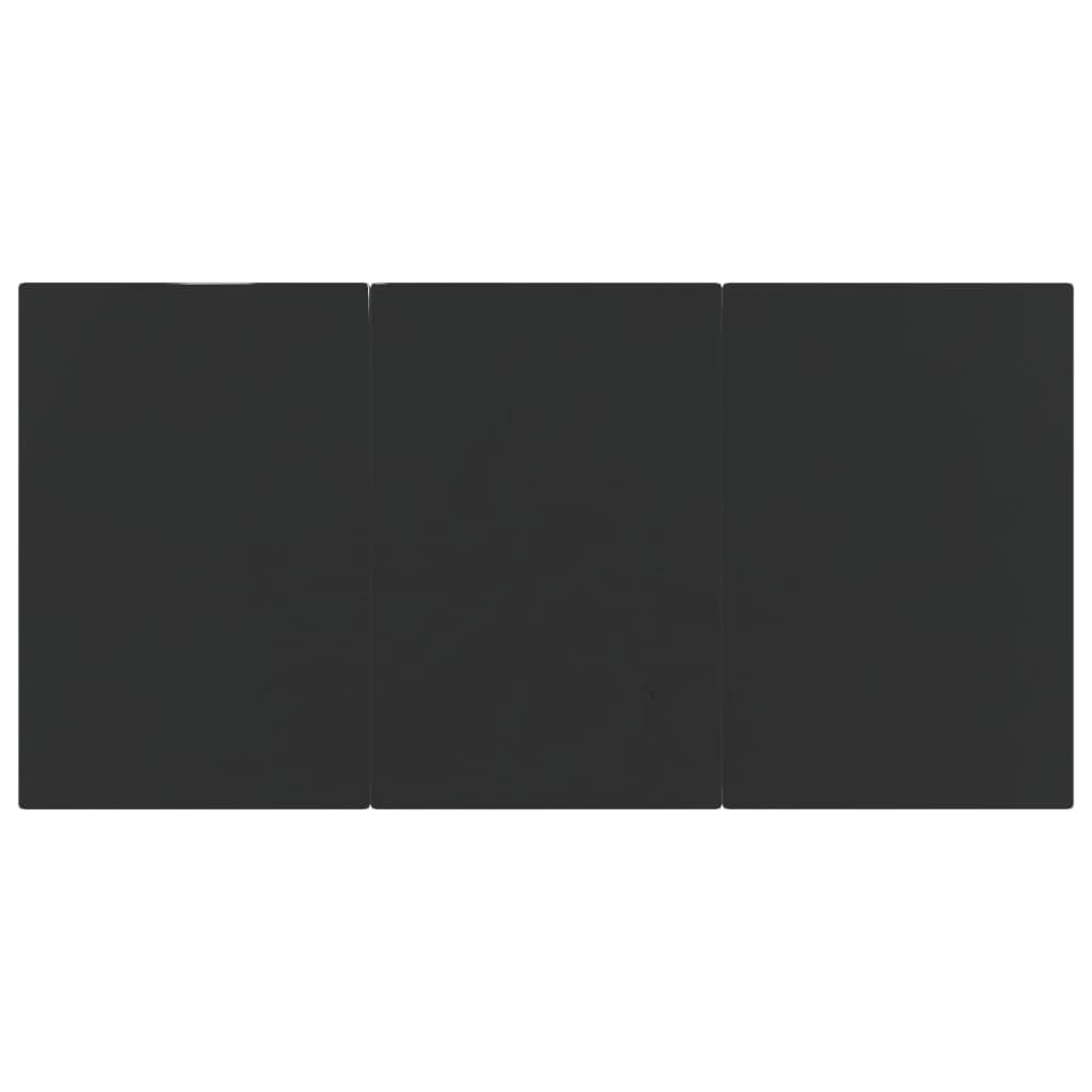 5 Piece Garden Dining Set Grey and Black Poly Rattan and Steel