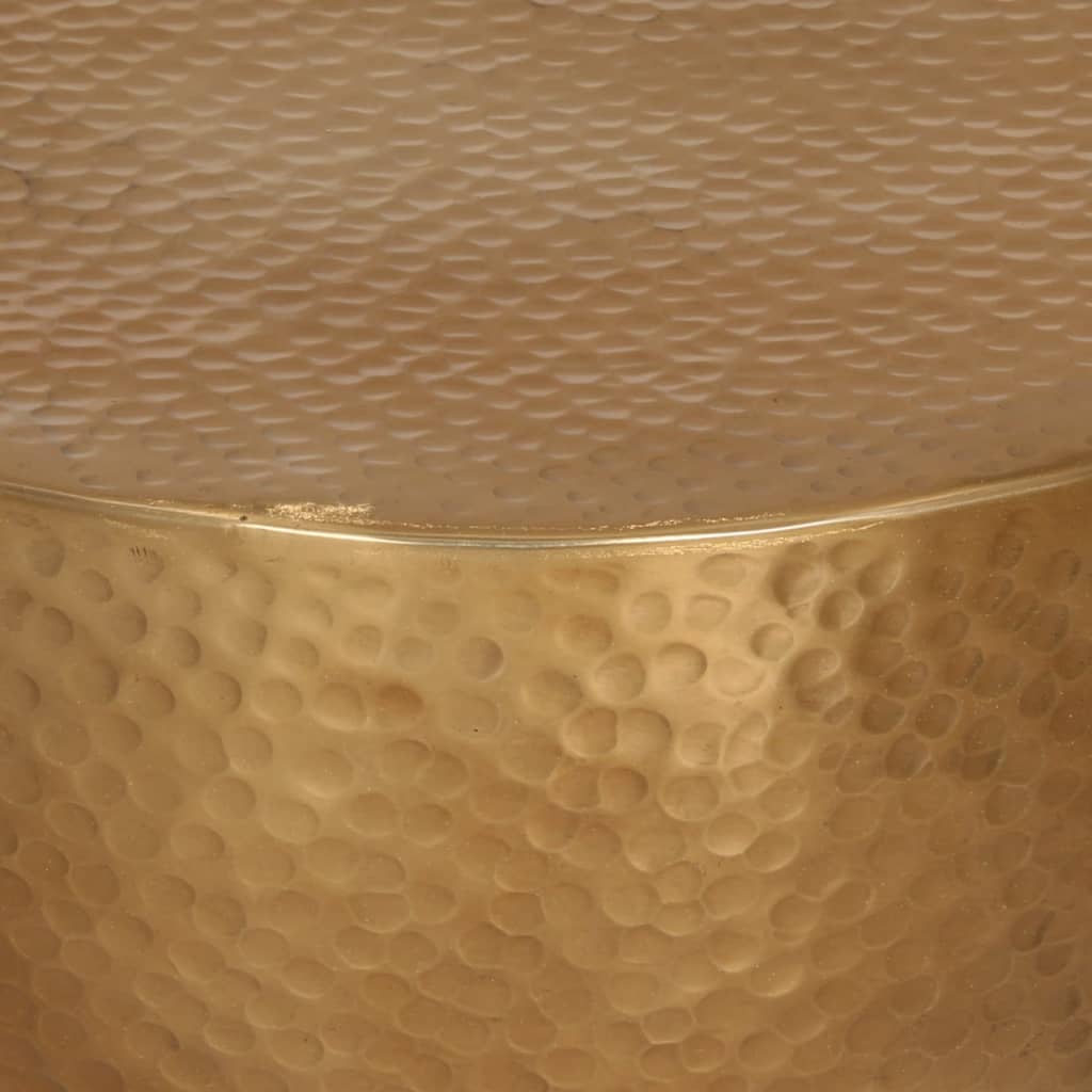 Coffee Table Hammered Aluminium ?50x30 cm Brass