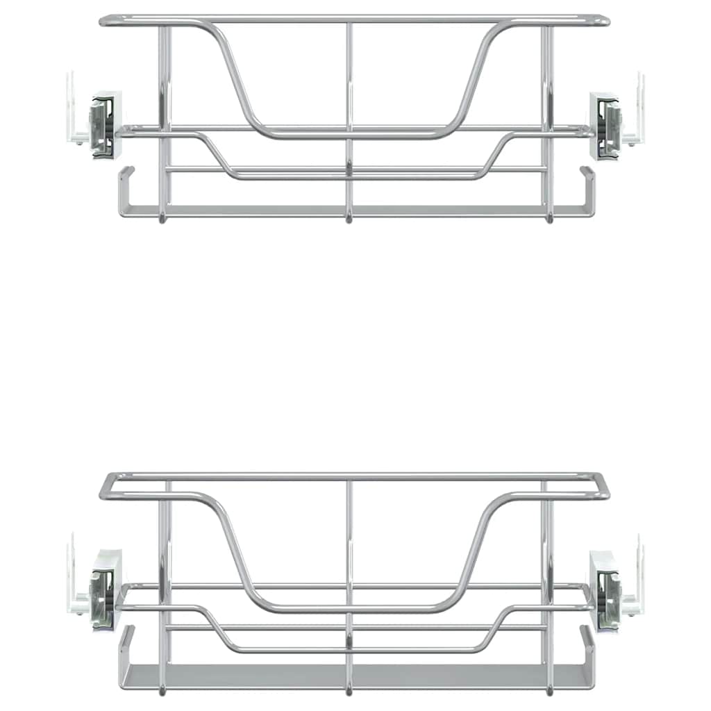 Pull-Out Wire Baskets 2 pcs Silver 45 cm