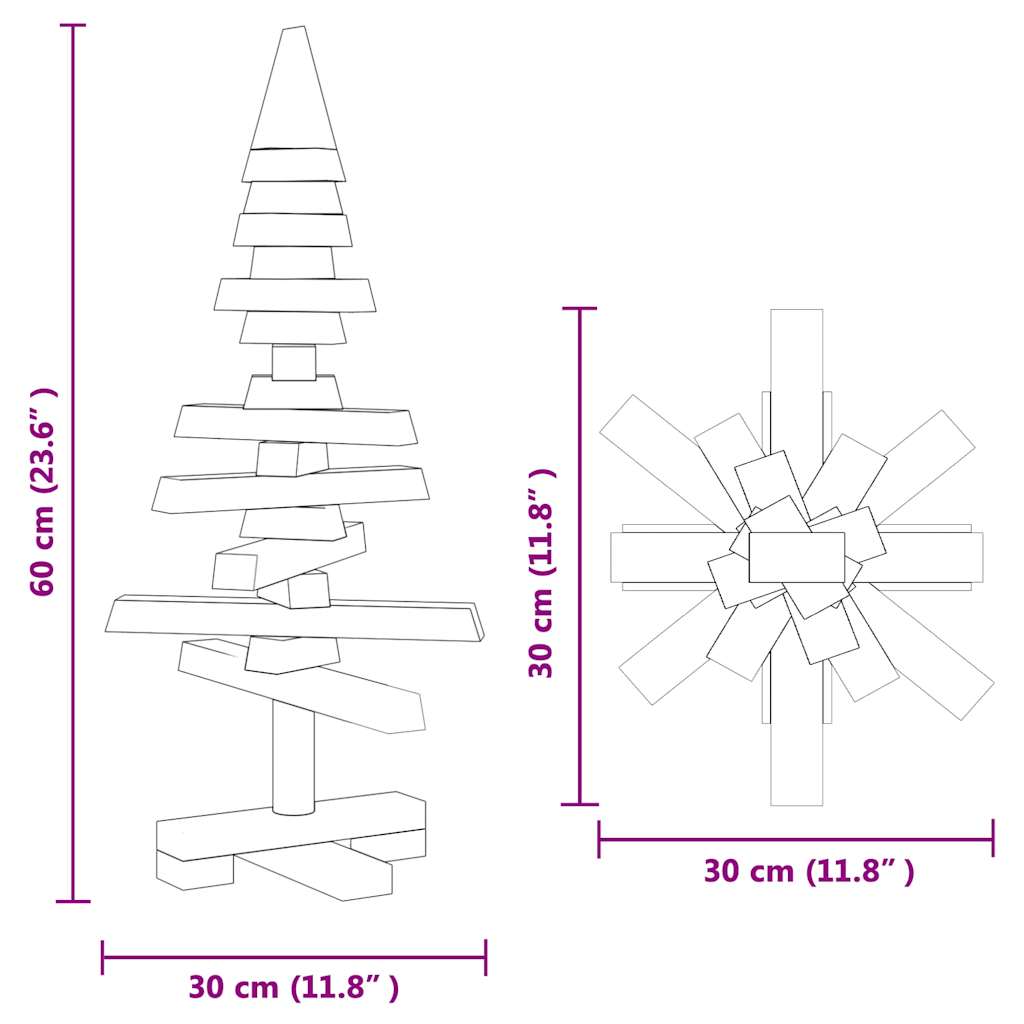 Wooden Christmas Tree Solid Pine Wood Natural with Unfinished
