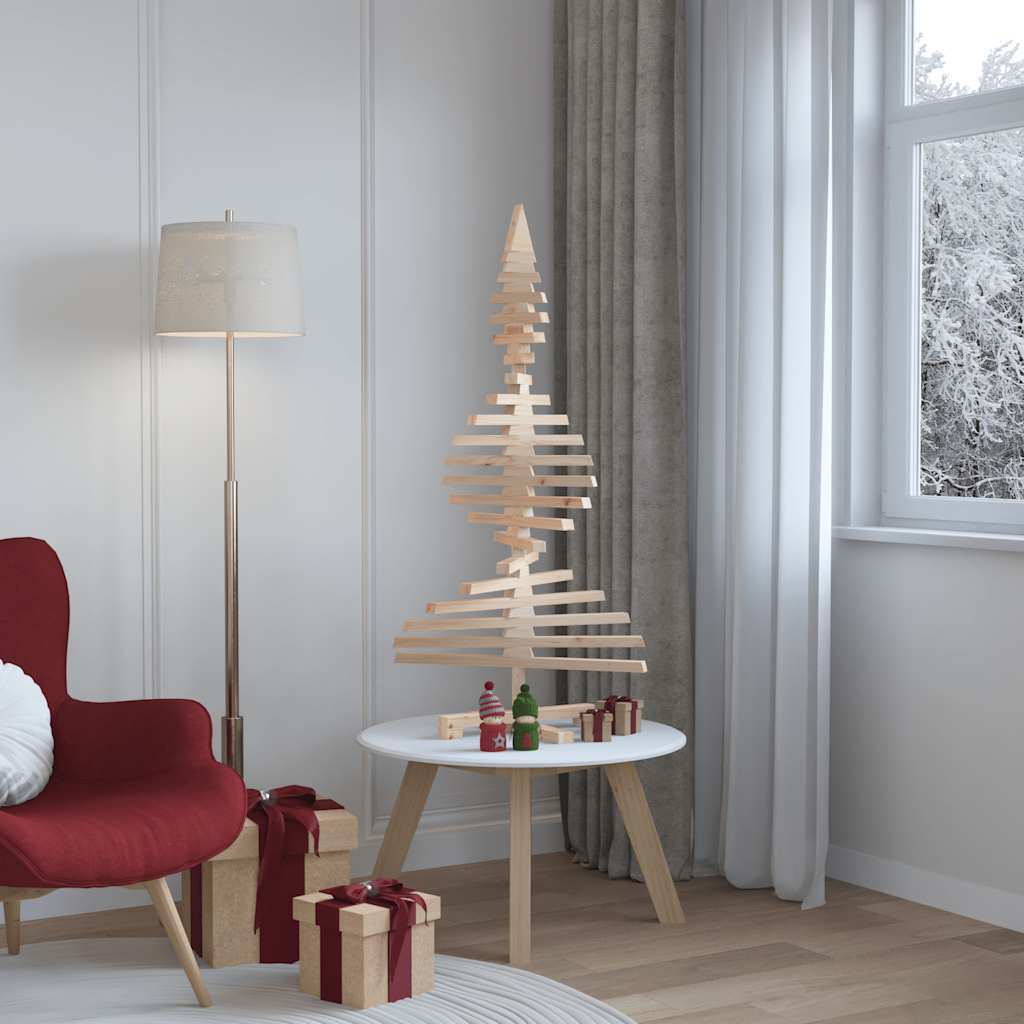 Wooden Christmas Tree Solid Pine Wood Natural with Unfinished