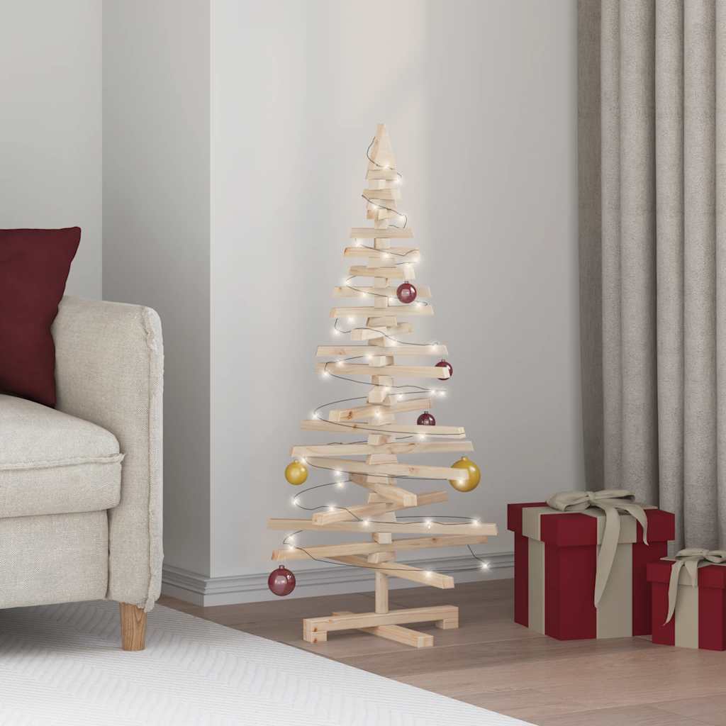Wooden Christmas Tree Solid Pine Wood Natural with Unfinished