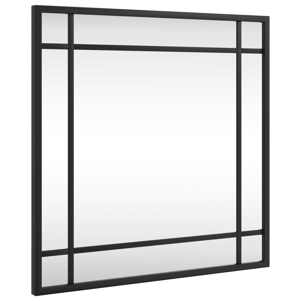 Wall Mirror Black 40x40 cm Square Iron