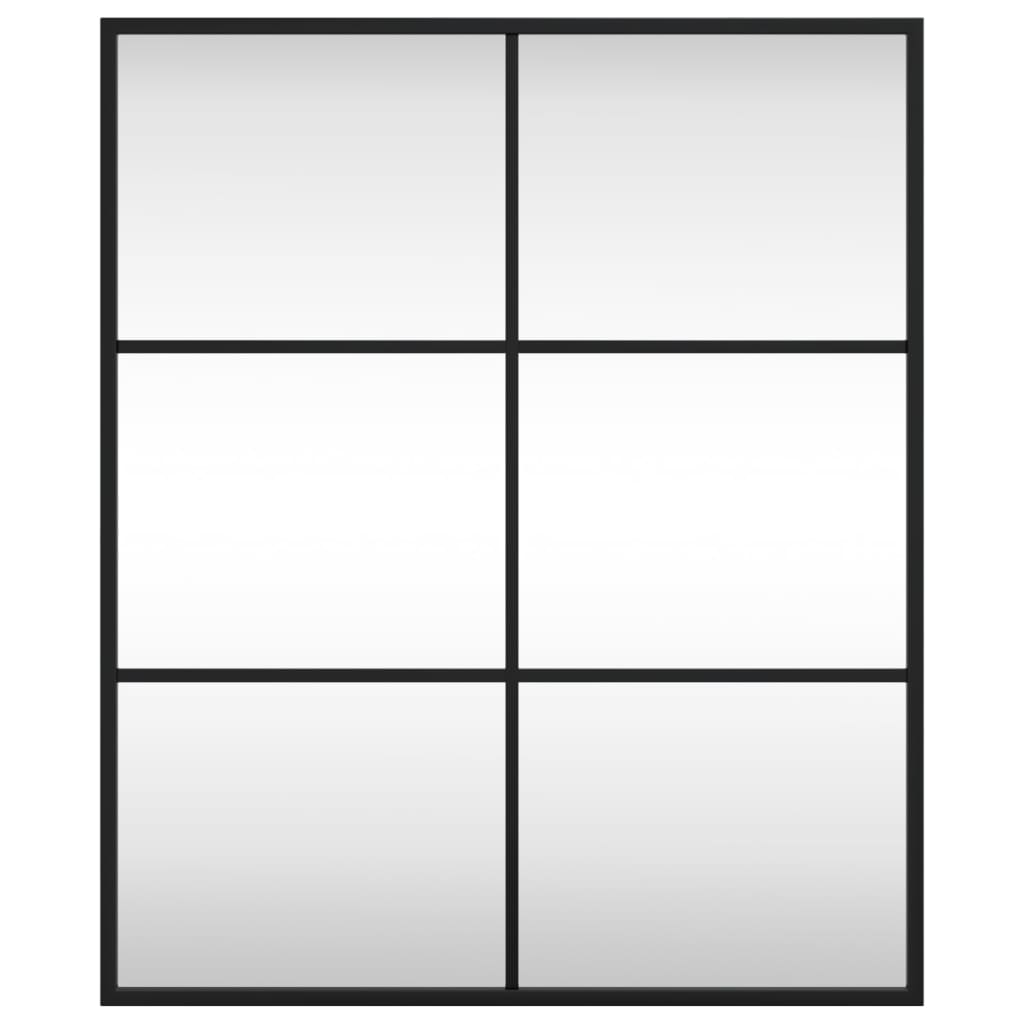 Wall Mirror Black 50x60 cm Rectangle Iron
