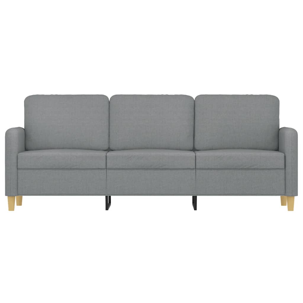 3-Seater Sofa Light Grey Fabric 180 cm