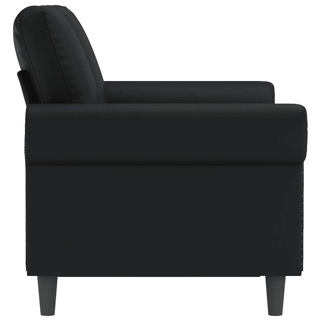 2-Seater Sofa Black 120 cm Faux Leather