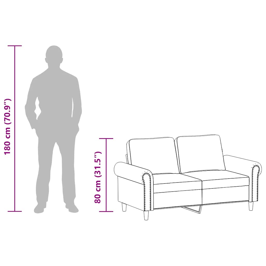 2-Seater Sofa Black 120 cm Faux Leather