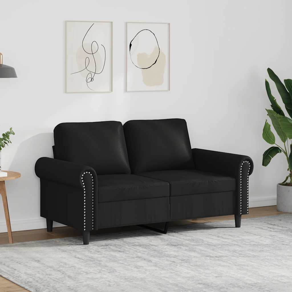 2-Seater Sofa Black 120 cm Faux Leather