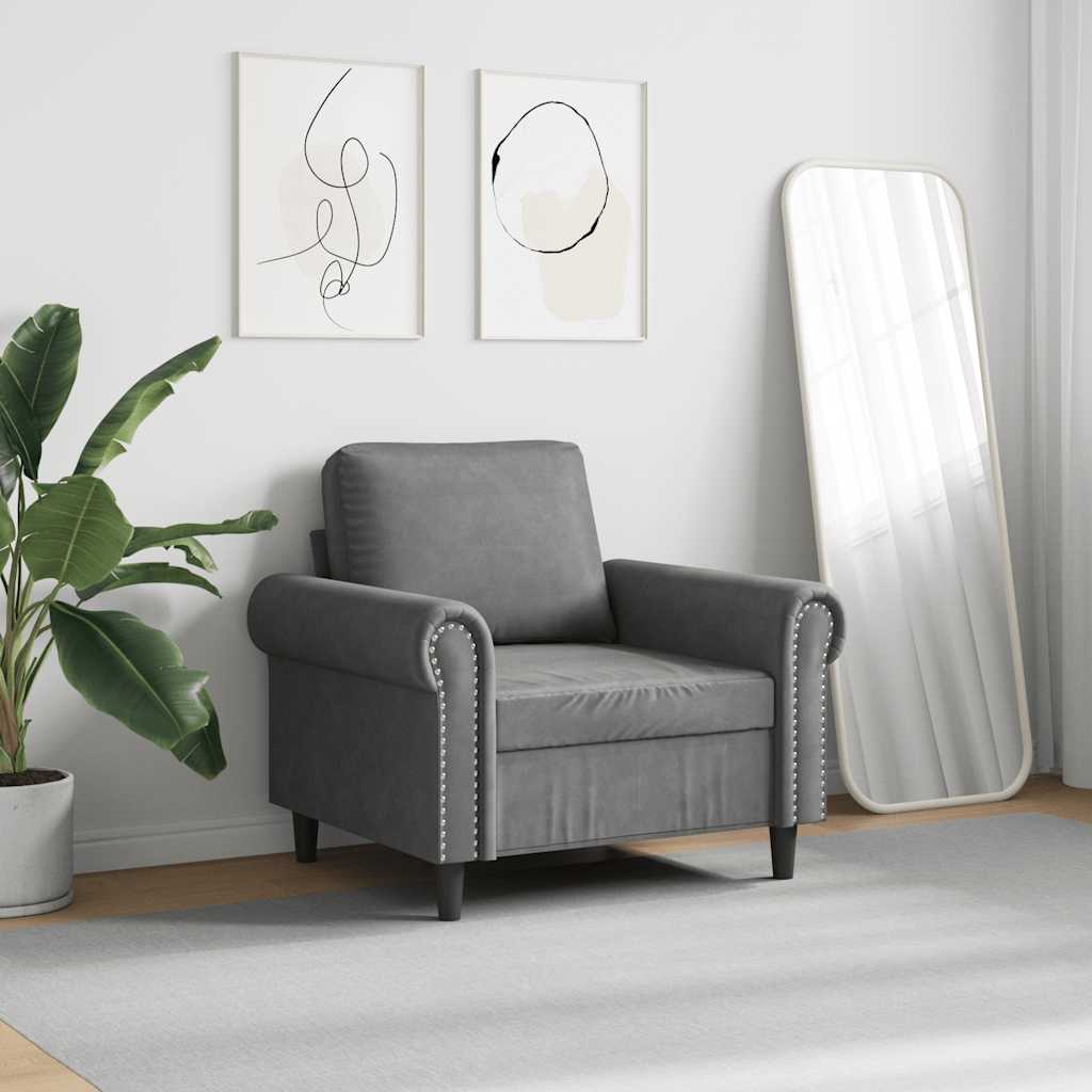 Sofa Chair Dark Grey 60 cm Velvet