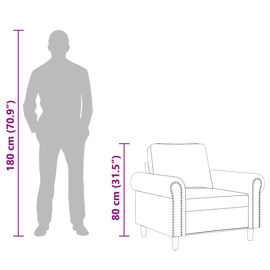 Sofa Chair Dark Grey 60 cm Velvet