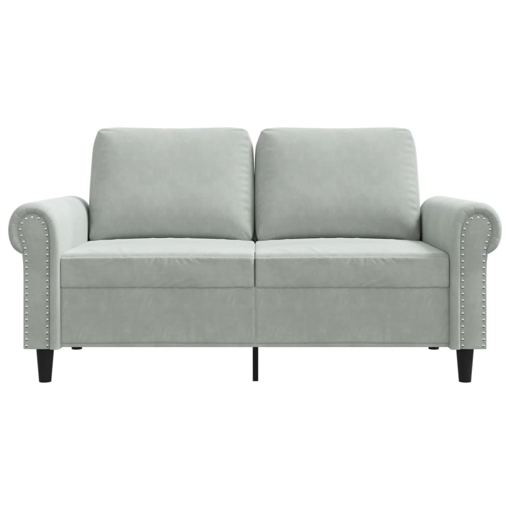 2-Seater Sofa Light Grey 120 cm Velvet