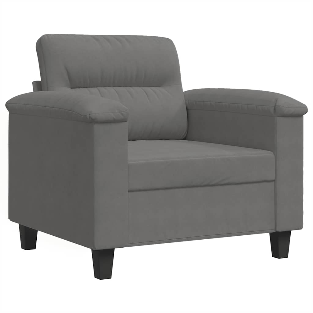 Sofa Chair Dark Grey 60 cm Microfibre Fabric