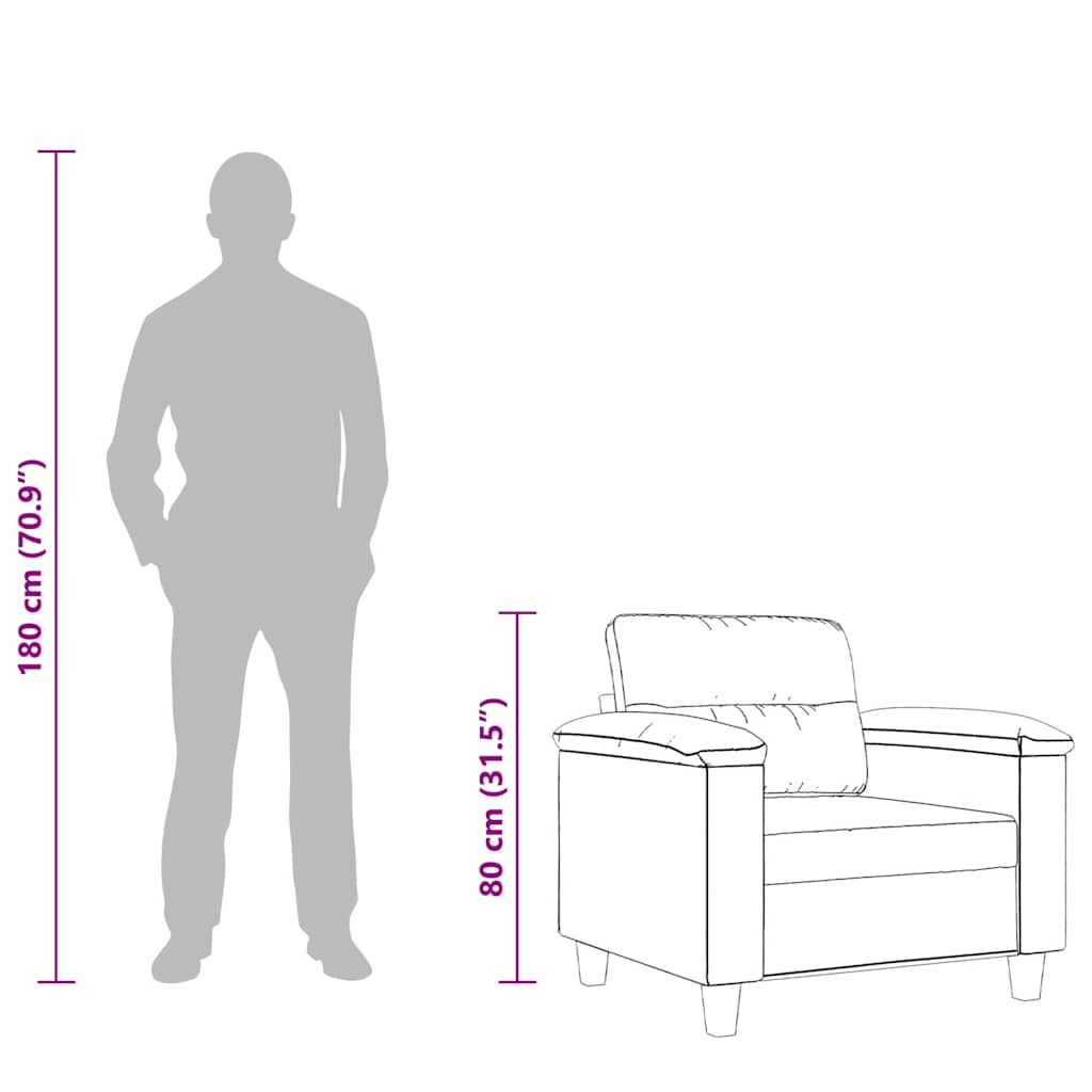 Sofa Chair Dark Grey 60 cm Microfibre Fabric