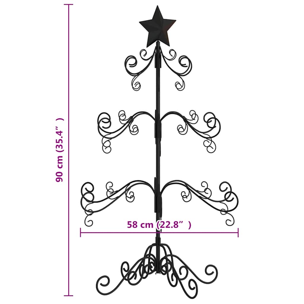 Metal Christmas Tree Powder-coated Steel Black