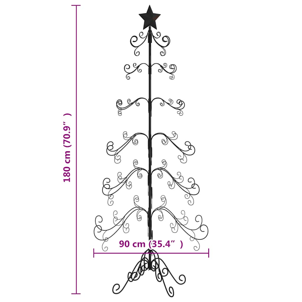 Metal Christmas Tree Powder-coated Steel Black