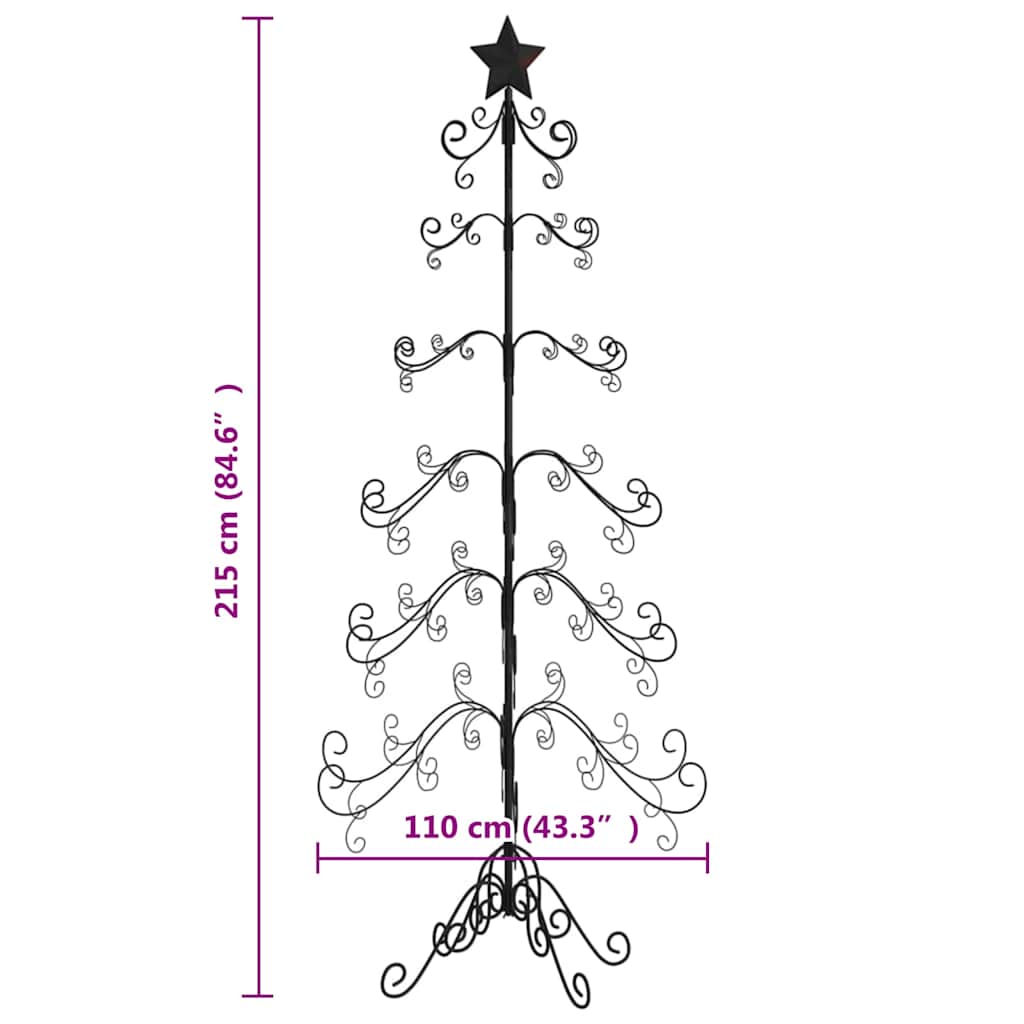 Metal Christmas Tree Powder-coated Steel Black