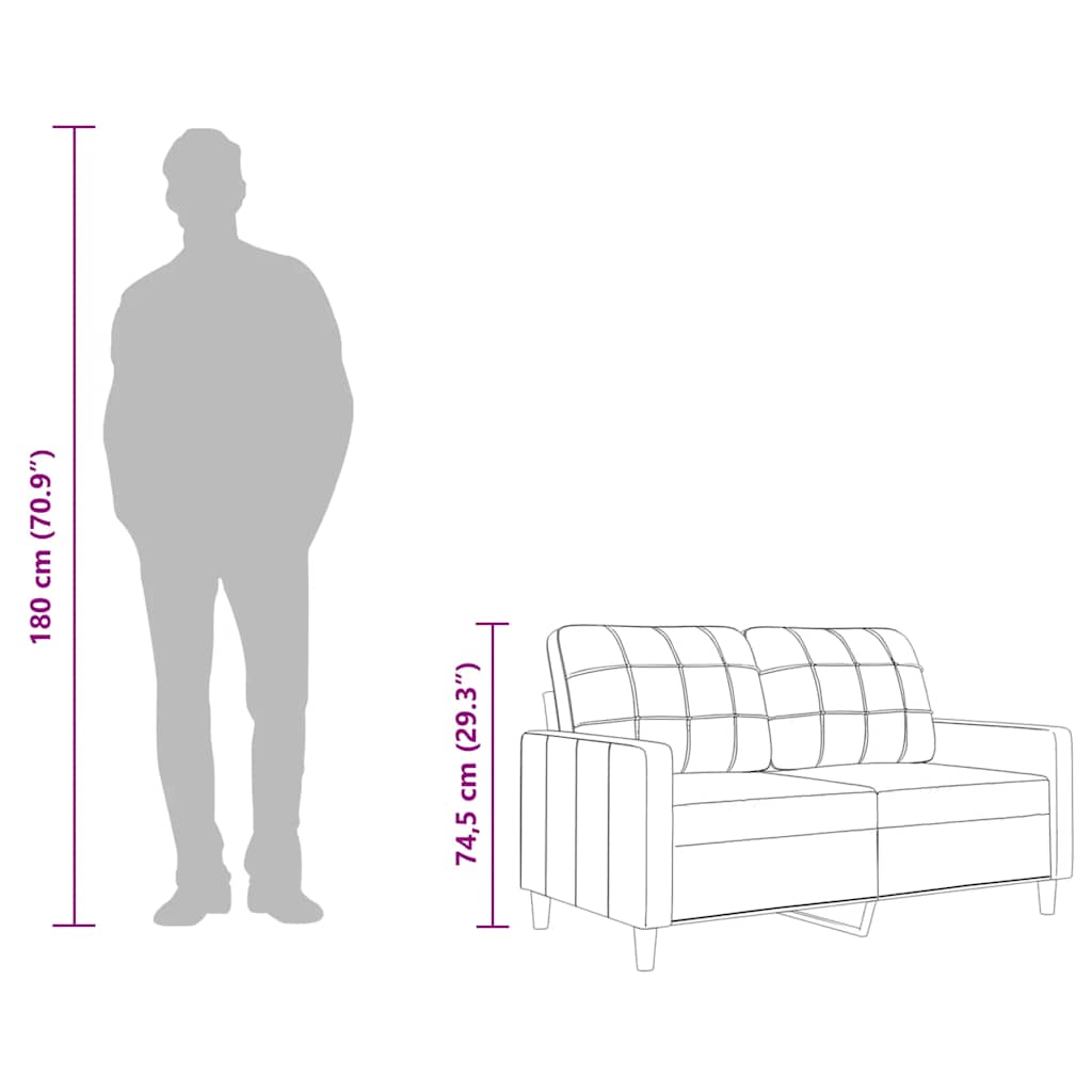 2-Seater Sofa Light Grey 120 cm Fabric