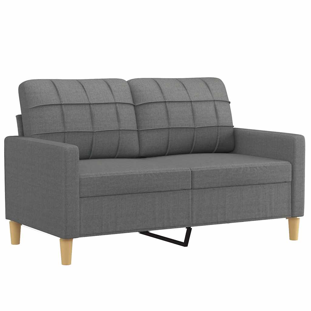2-Seater Sofa Dark Grey 120 cm Fabric