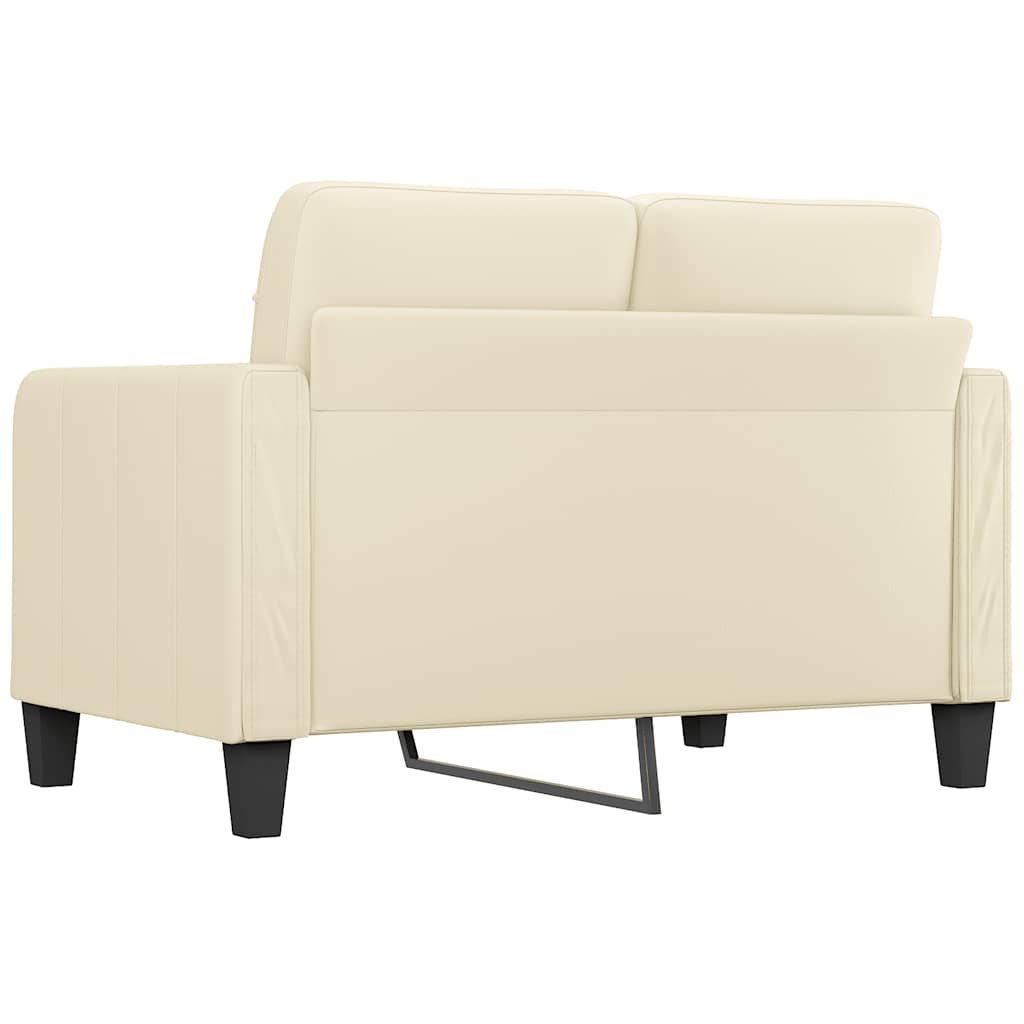 2-Seater Sofa Cream 120 cm Faux Leather