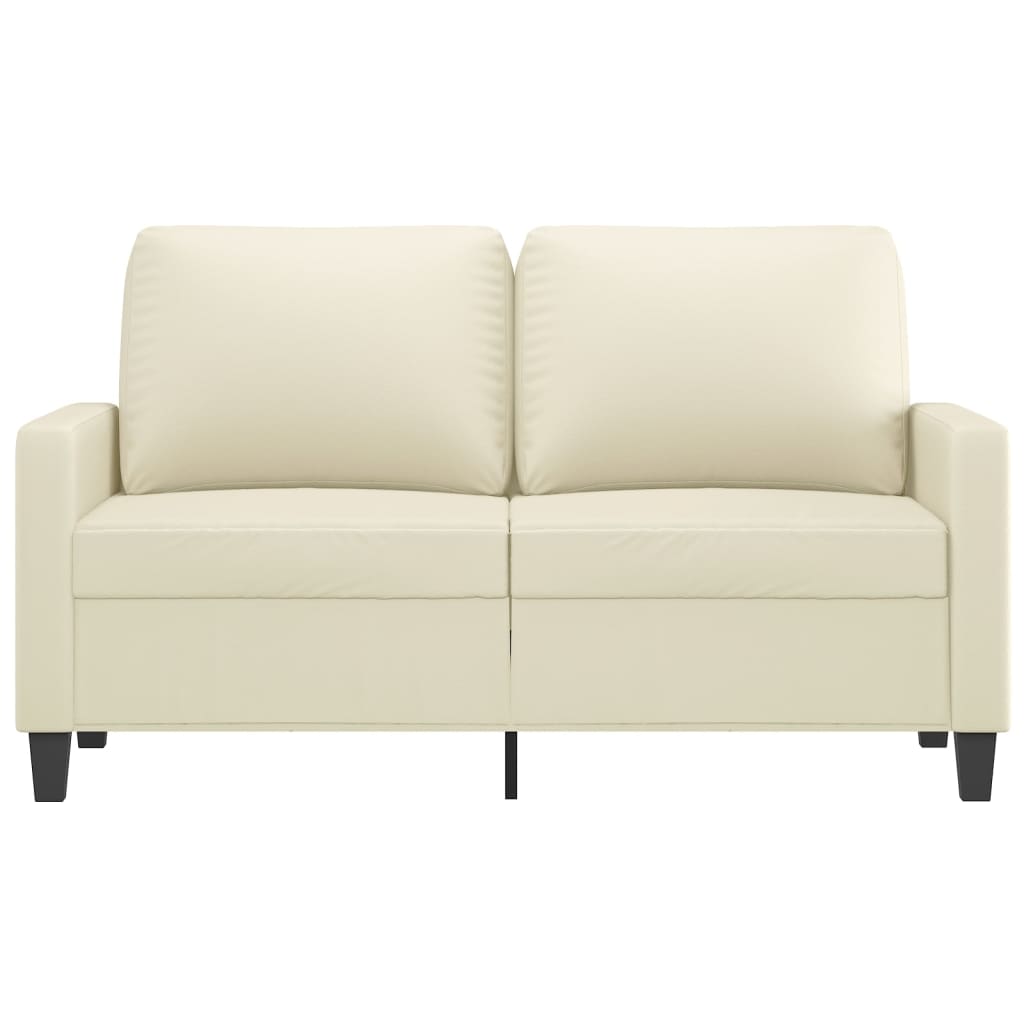 2-Seater Sofa Cream 120 cm Faux Leather