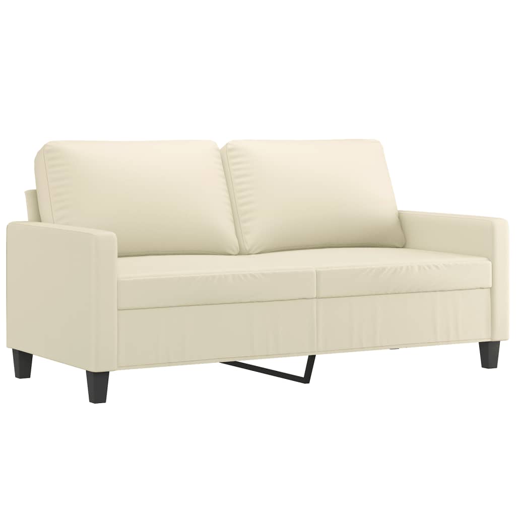 2-Seater Sofa Cream 140 cm Faux Leather