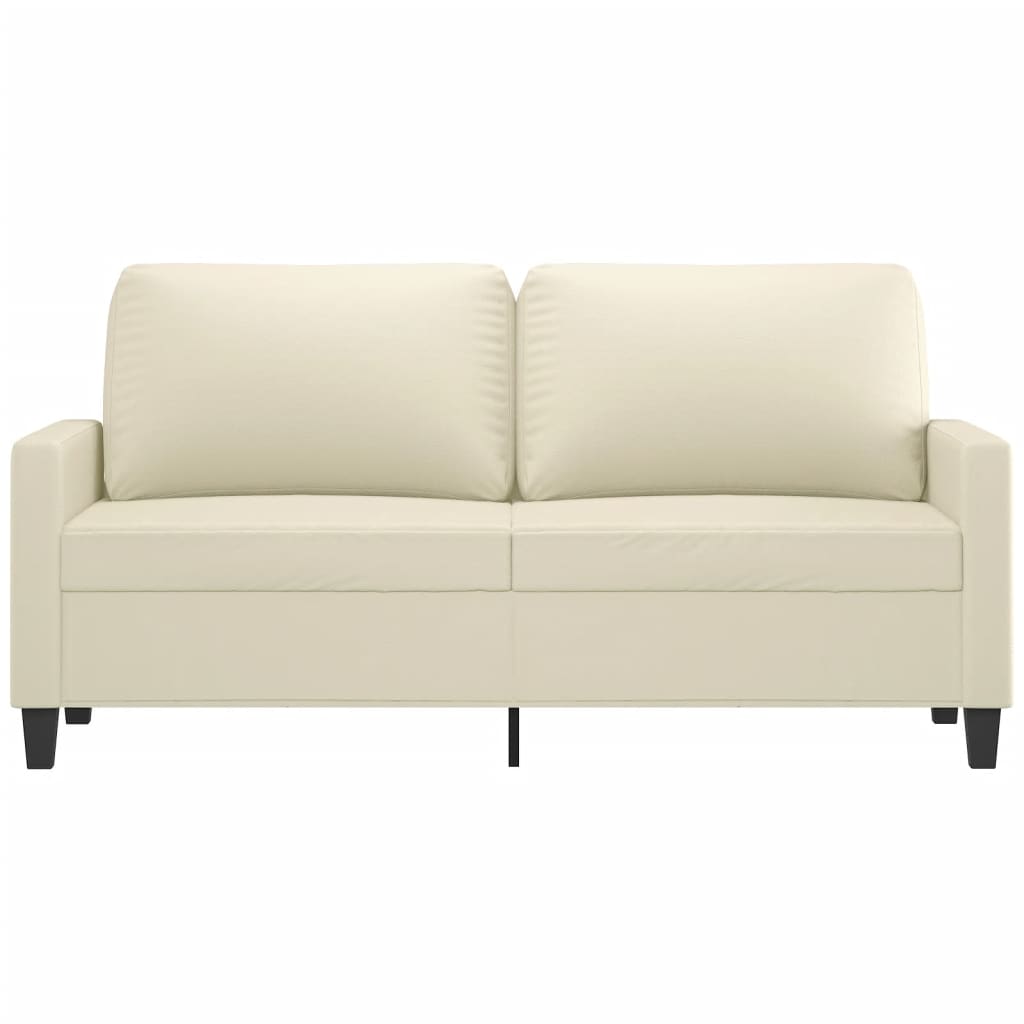 2-Seater Sofa Cream 140 cm Faux Leather