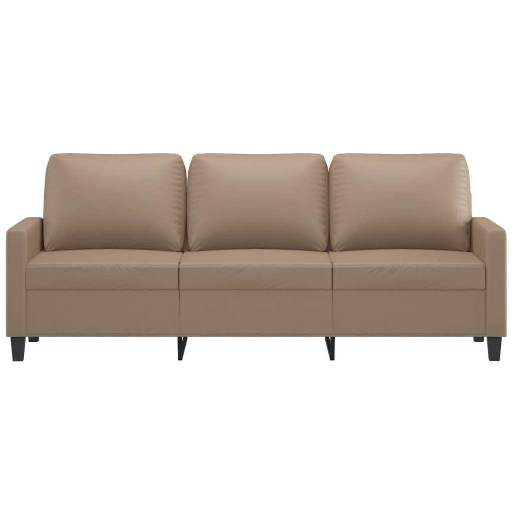 3-Seater Sofa Cappuccino 180 cm Faux Leather