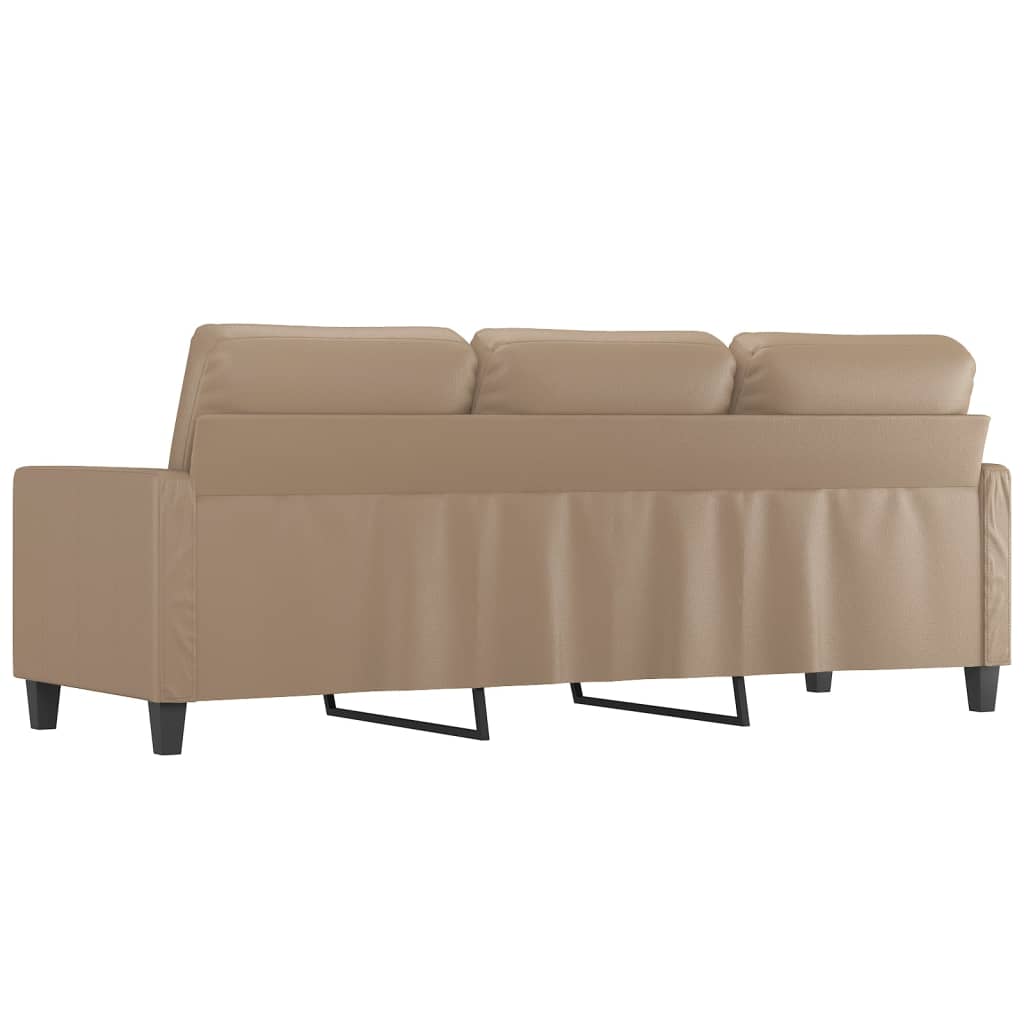 3-Seater Sofa Cappuccino 180 cm Faux Leather