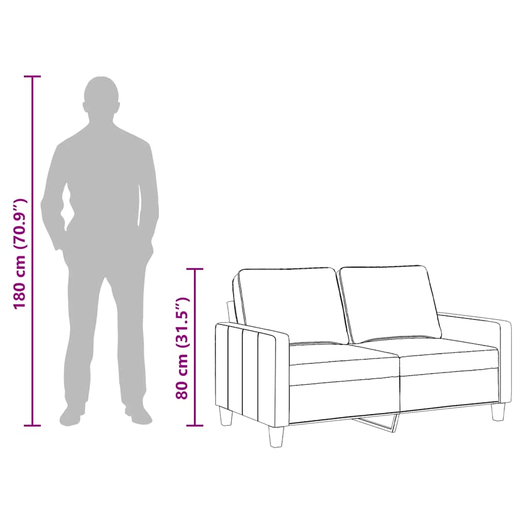 2-Seater Sofa Dark Grey 120 cm Fabric