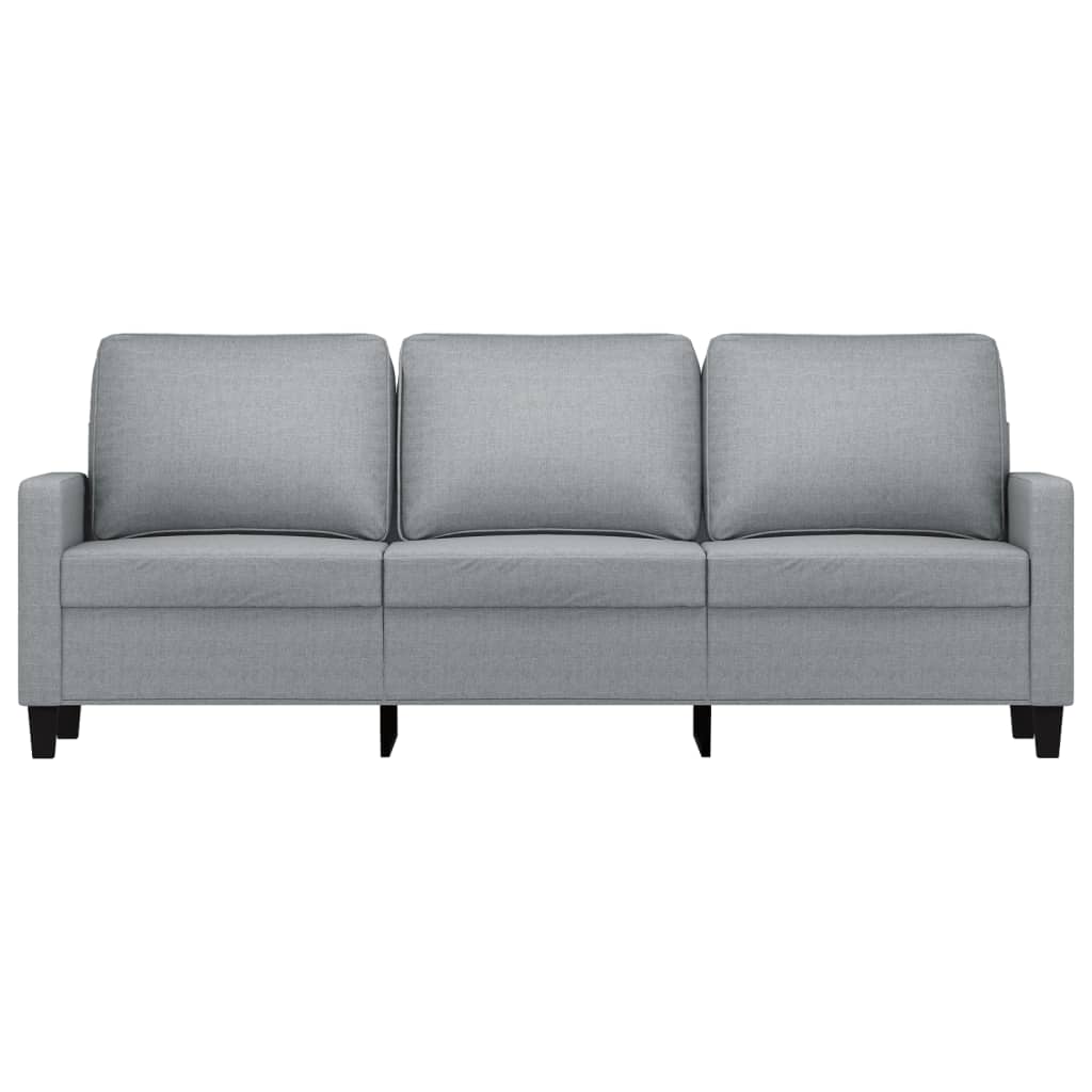 3-Seater Sofa Light Grey 180 cm Fabric