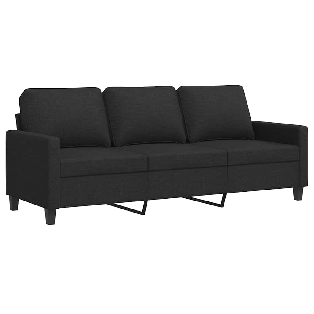 3-Seater Sofa Black 180 cm Fabric