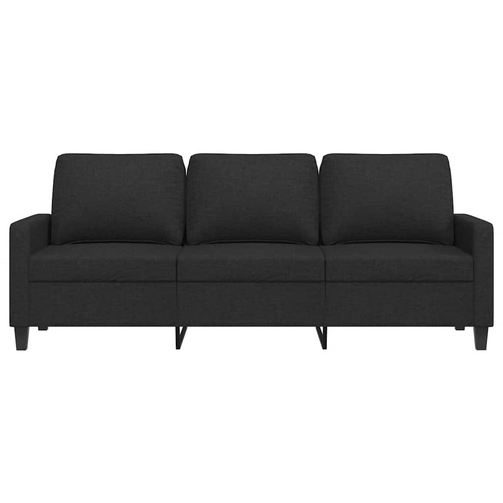 3-Seater Sofa Black 180 cm Fabric