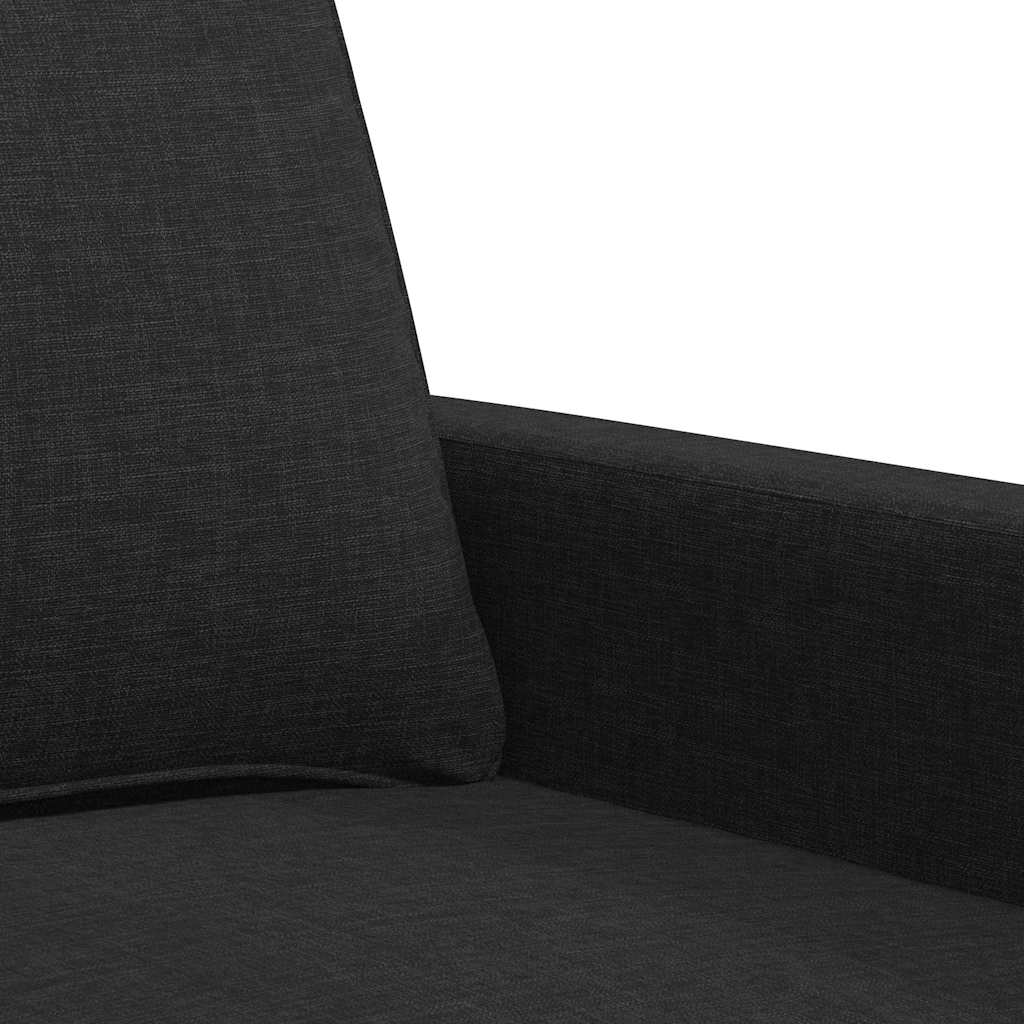 3-Seater Sofa Black 180 cm Fabric