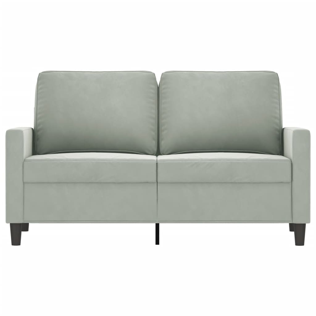 2-Seater Sofa Light Grey 120 cm Velvet