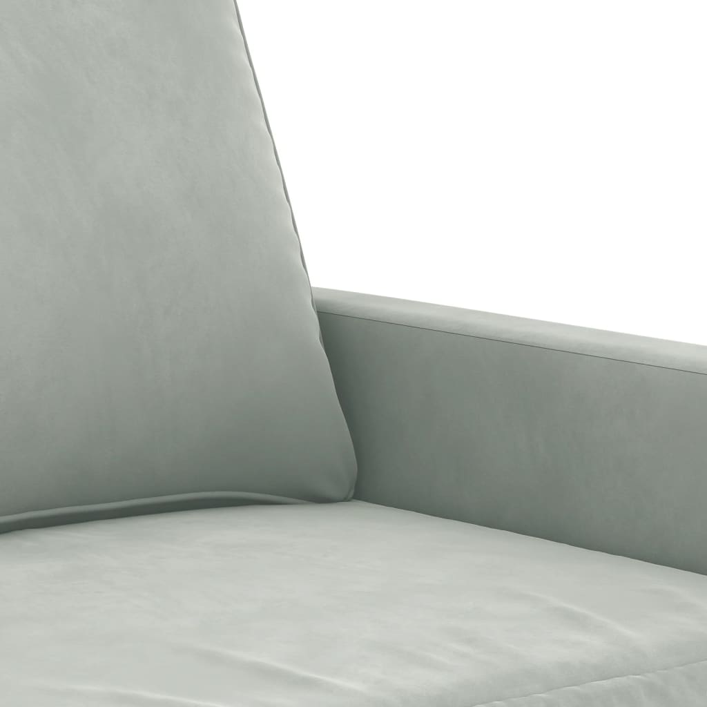 2-Seater Sofa Light Grey 120 cm Velvet