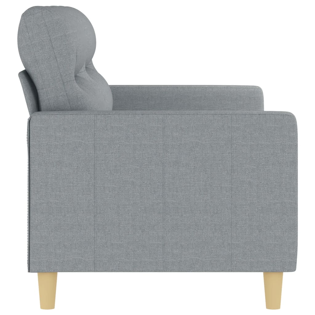 2-Seater Sofa Light Grey 140 cm Fabric