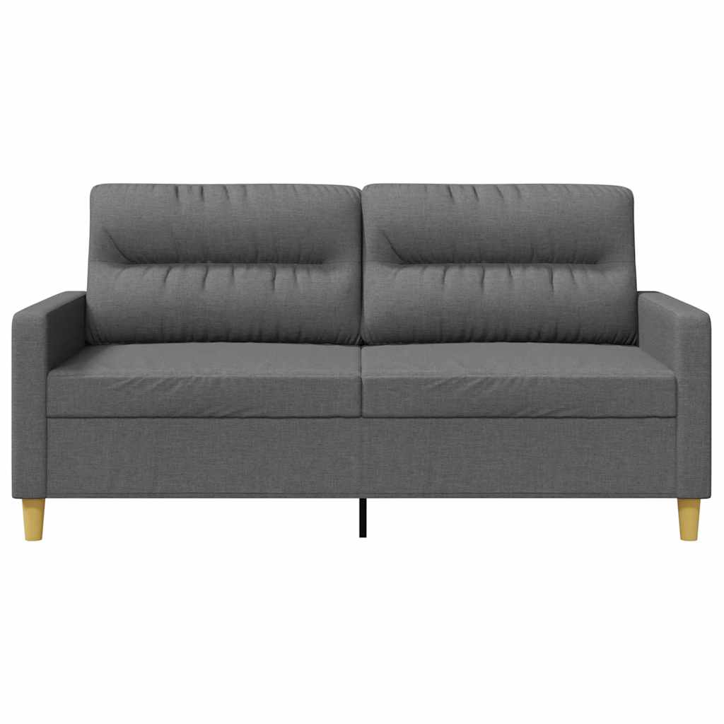 2-Seater Sofa Dark Grey 140 cm Fabric