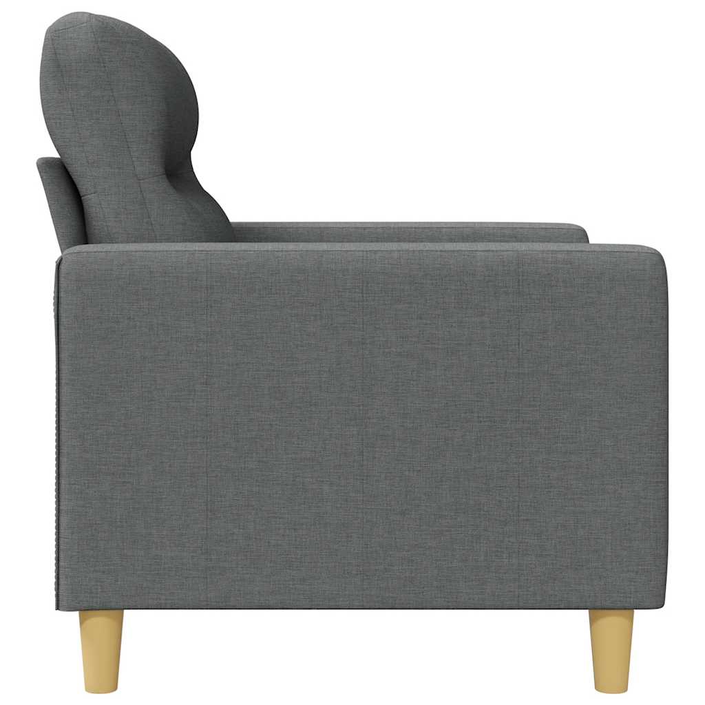 2-Seater Sofa Dark Grey 140 cm Fabric
