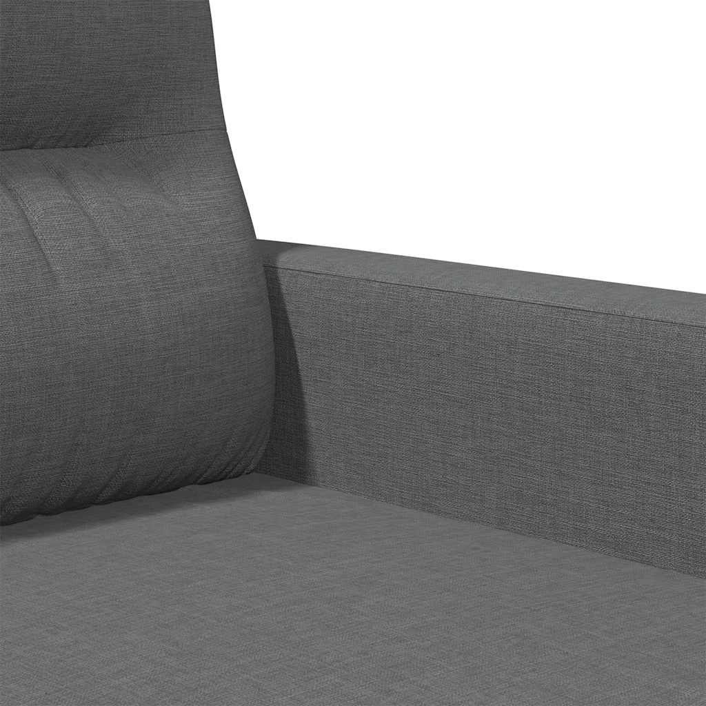 2-Seater Sofa Dark Grey 140 cm Fabric