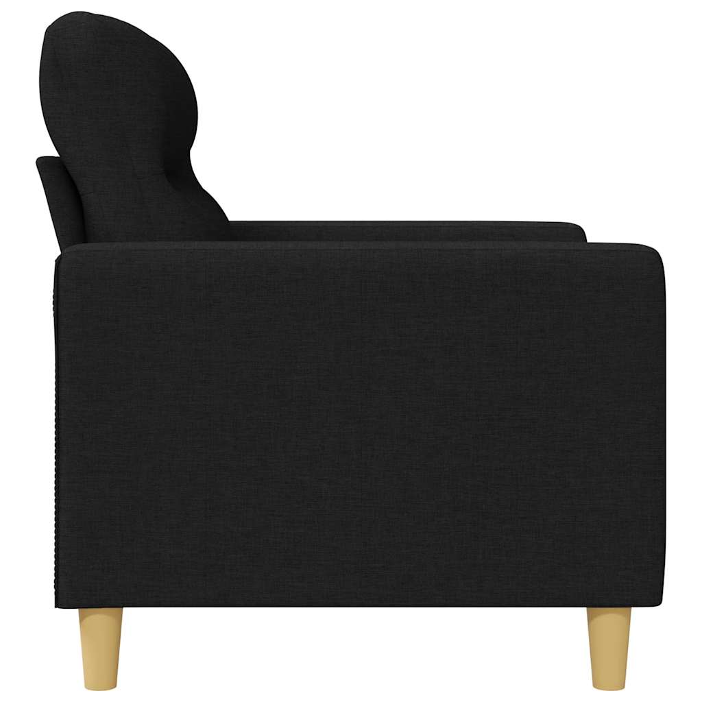 3-Seater Sofa Black 180 cm Fabric