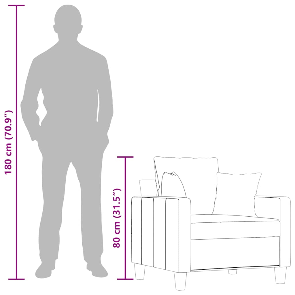 Sofa Chair Light Grey 60 cm Fabric