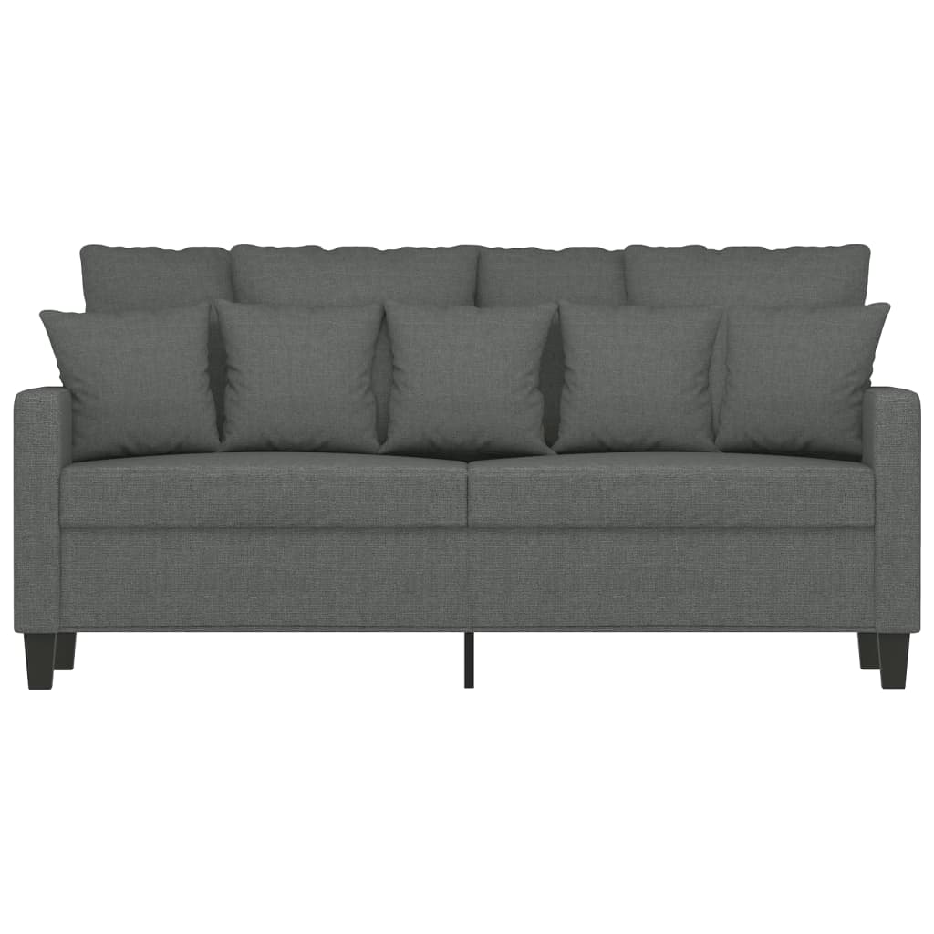2-Seater Sofa Dark Grey 140 cm Fabric