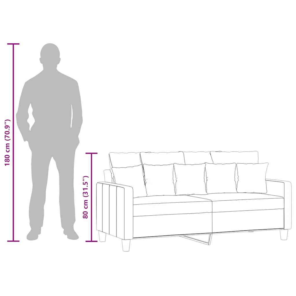 2-Seater Sofa Dark Grey 140 cm Fabric