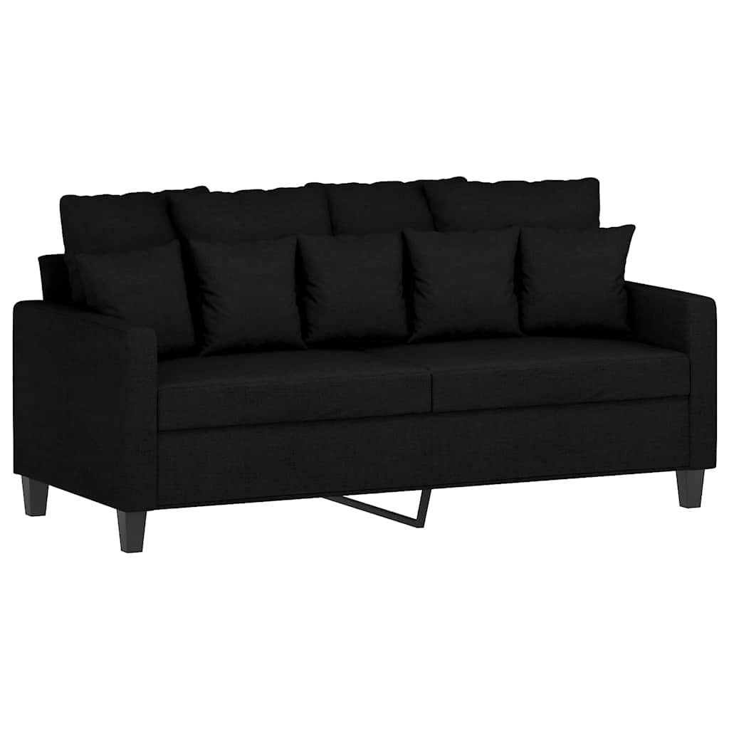 2-Seater Sofa Black 140 cm Fabric