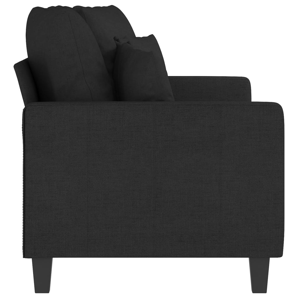 2-Seater Sofa Black 140 cm Fabric