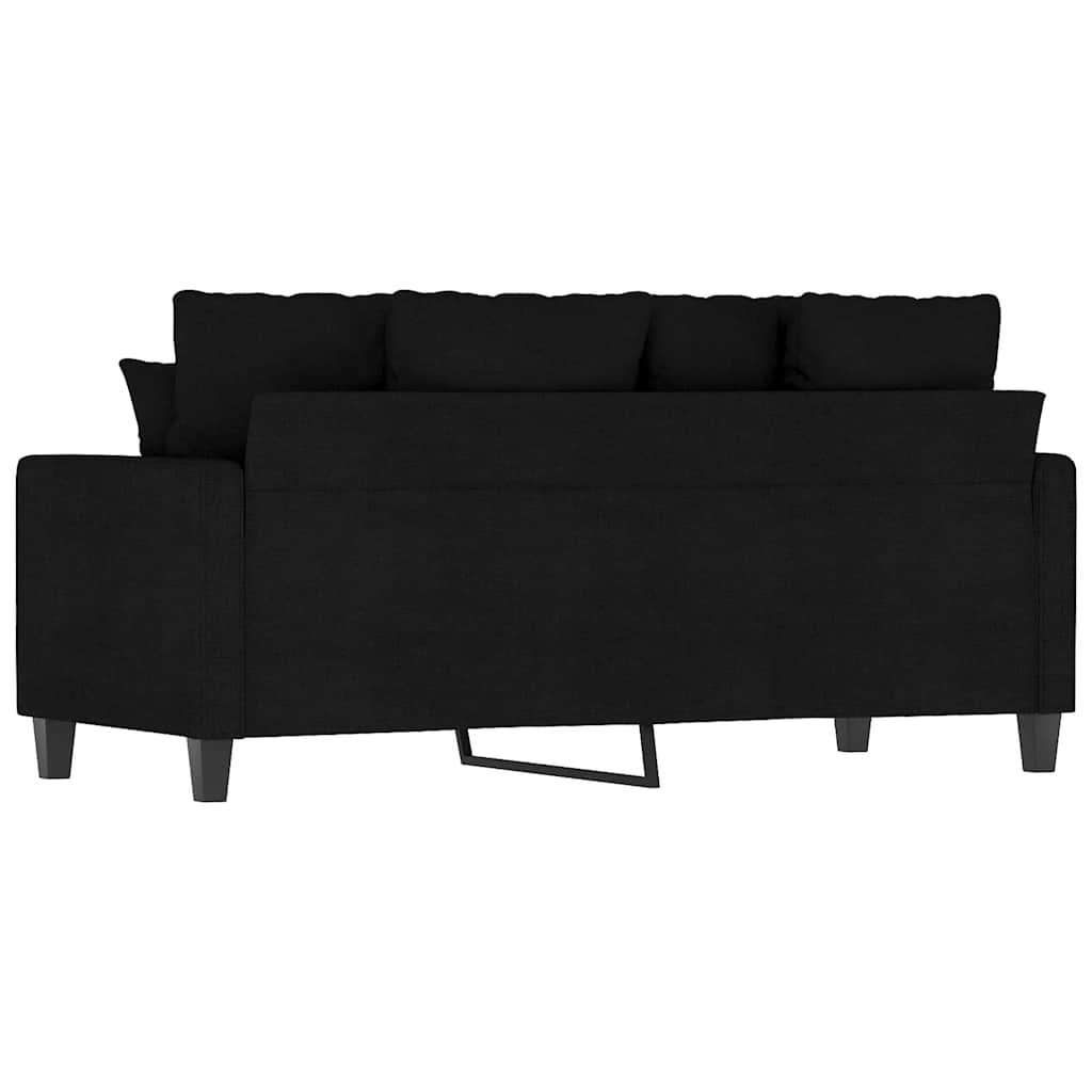 2-Seater Sofa Black 140 cm Fabric