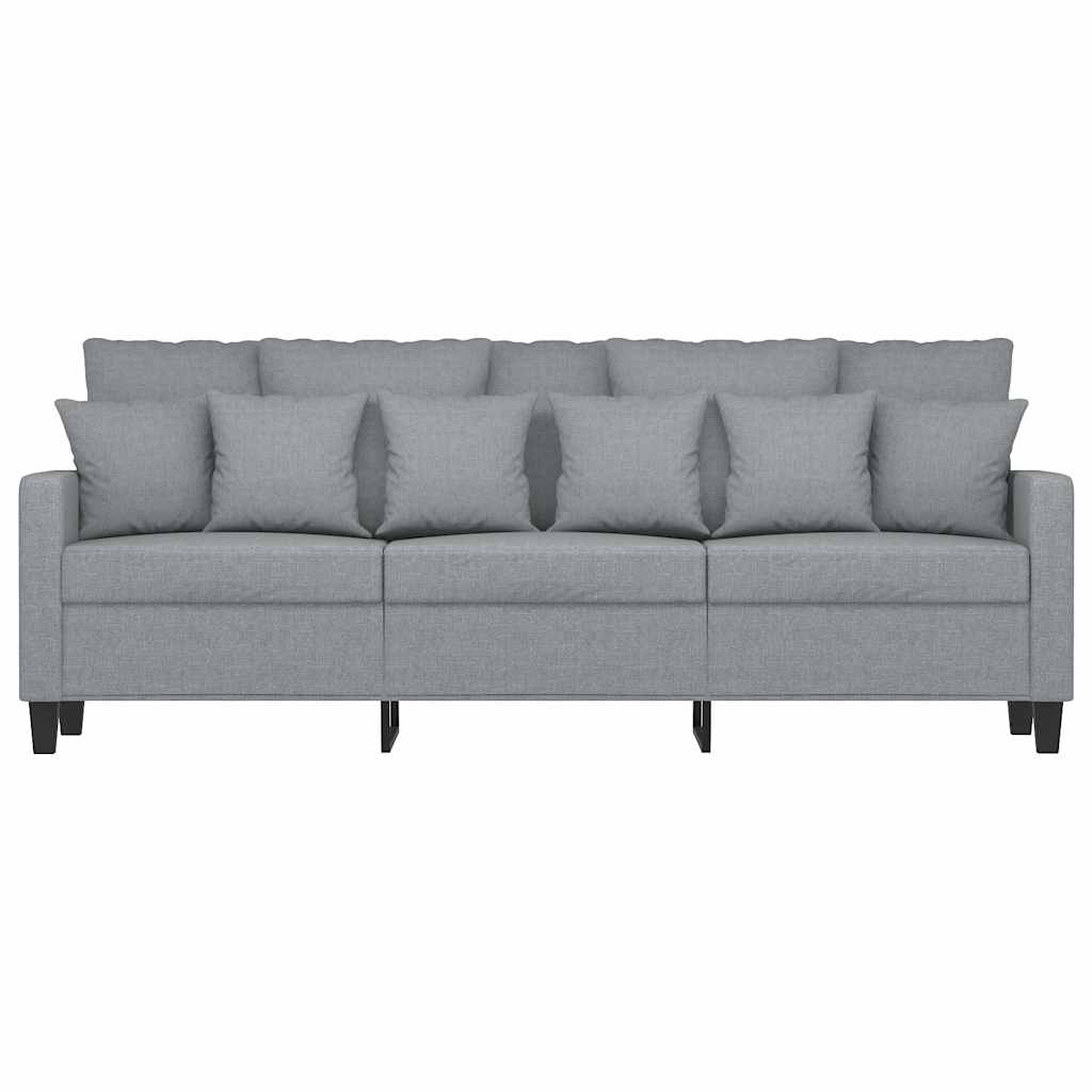 3-Seater Sofa Light Grey 180 cm Fabric