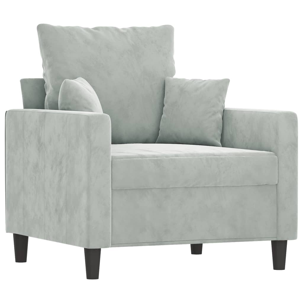 Sofa Chair Light Grey 60 cm Velvet