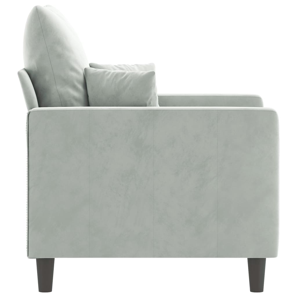 Sofa Chair Light Grey 60 cm Velvet