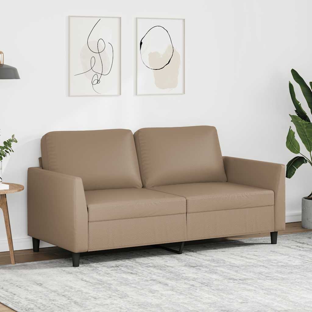2-Seater Sofa Cappuccino 140 cm Faux Leather